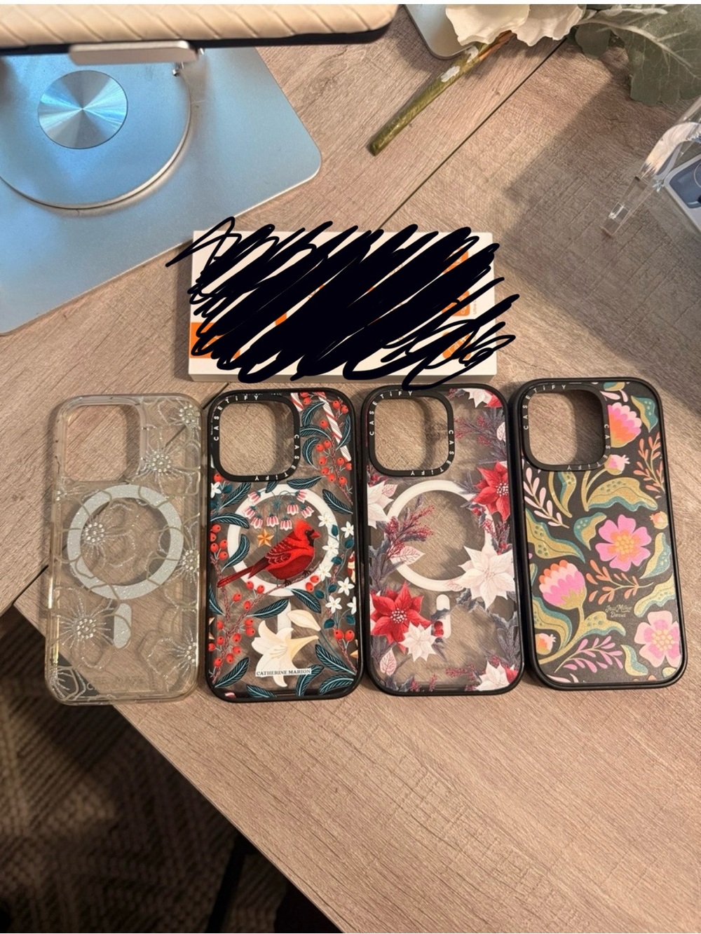 iPhone 16 PRO phone cases. 3x Casetify cases and 1 x Casemate case